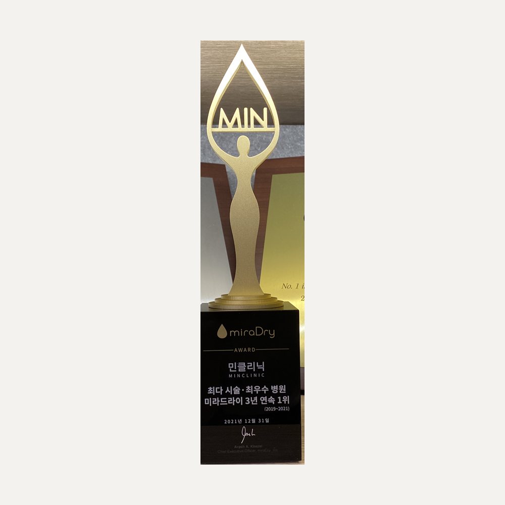 miraDry award trophy 2019–2021